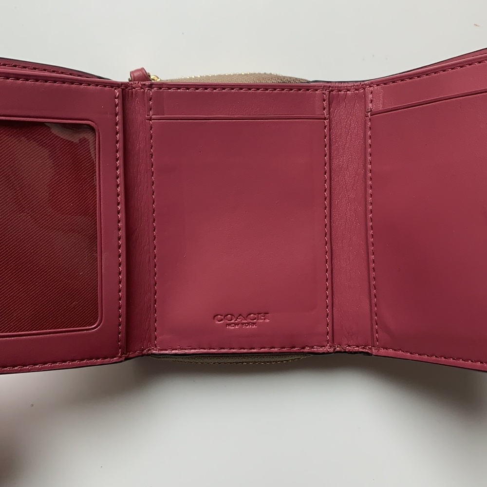 coach signature print small trifold wallet - Picture 3 of 6